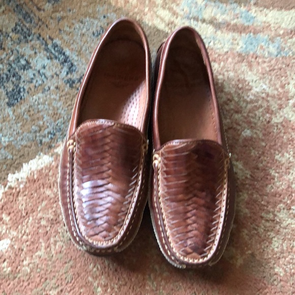 Men’s size 8 1/2 brown woven leather dockers slip on loafer shoes - Picture 3 of 11